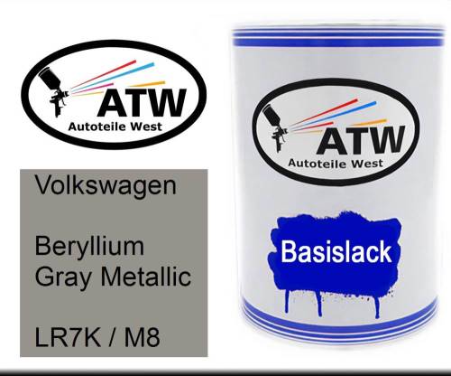 Volkswagen, Beryllium Gray Metallic, LR7K / M8: 500ml Lackdose, von ATW Autoteile West.